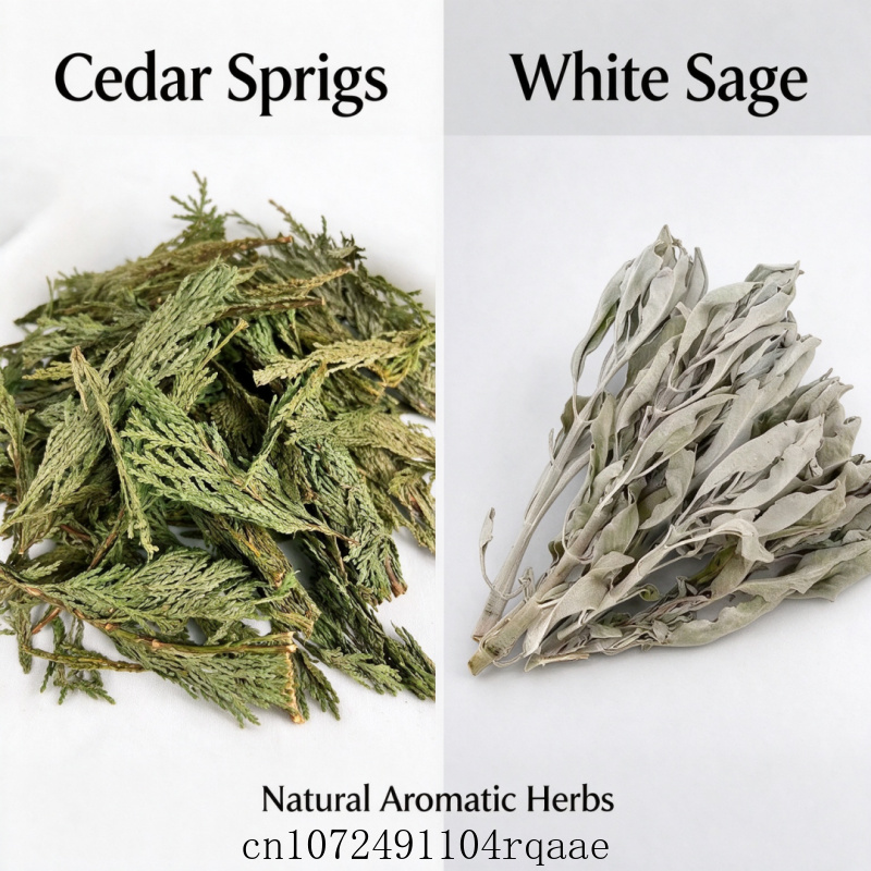 Dried Herbs - Gedroogde takjes witte salie en cederhout,