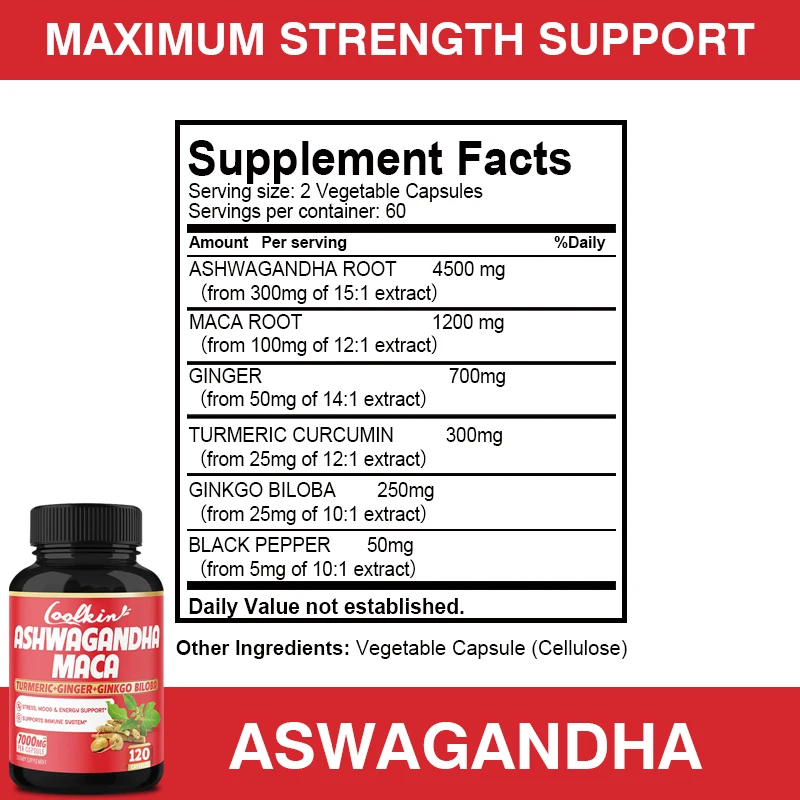 Ashwagandha- en Maca-capsules  - Ginger Tea recensie en prijs