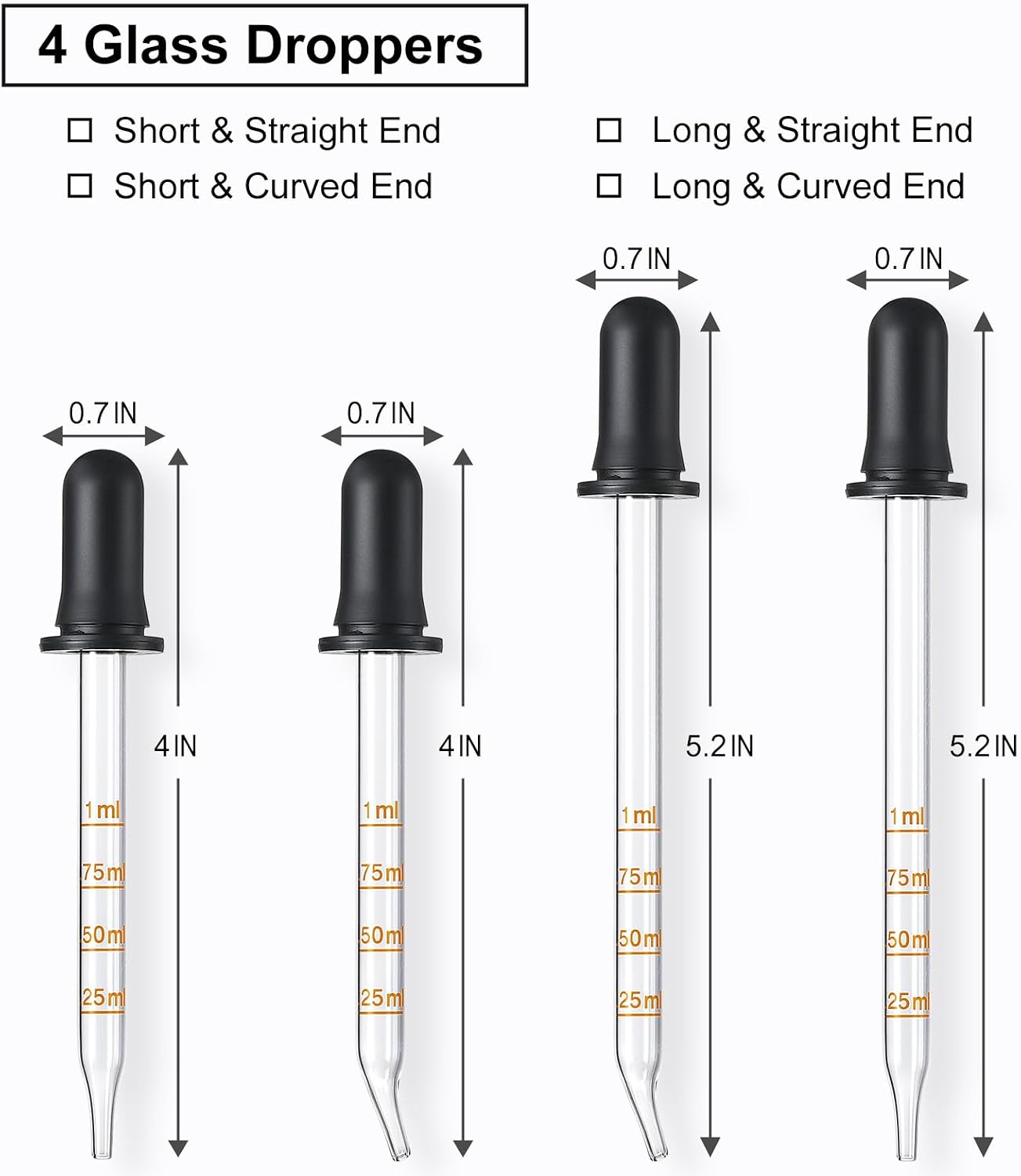 4 stuks 1 ml glazen druppelfle - Essential Oils recensie en prijs